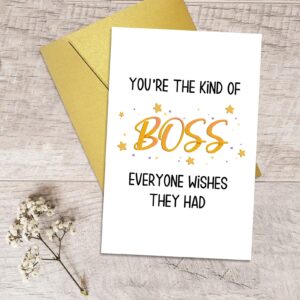 Qiliji Boss Day Card for Men Women, Birthday Card for Boss Manager, Boss Appreciation Card, Amazing Boss Birthday Card, You're The Boss Everyone Wishes They Had