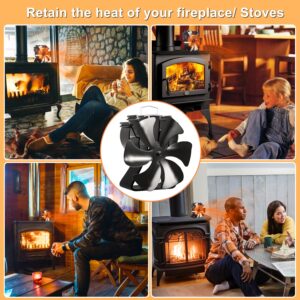 VODA Wood Stove Fan 6 Blades Heat Powered Fans Newly Designed Fireplace Fans for Wood Burning Stoves Eco Fans for Log Burner Fireplaces