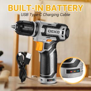 Cordless Drill: DEKO PRO 12V Power Battery Drill Set with Small Electric Drills and 3/8-inch Keyless Chuck with Portable Tool Set Gift Box