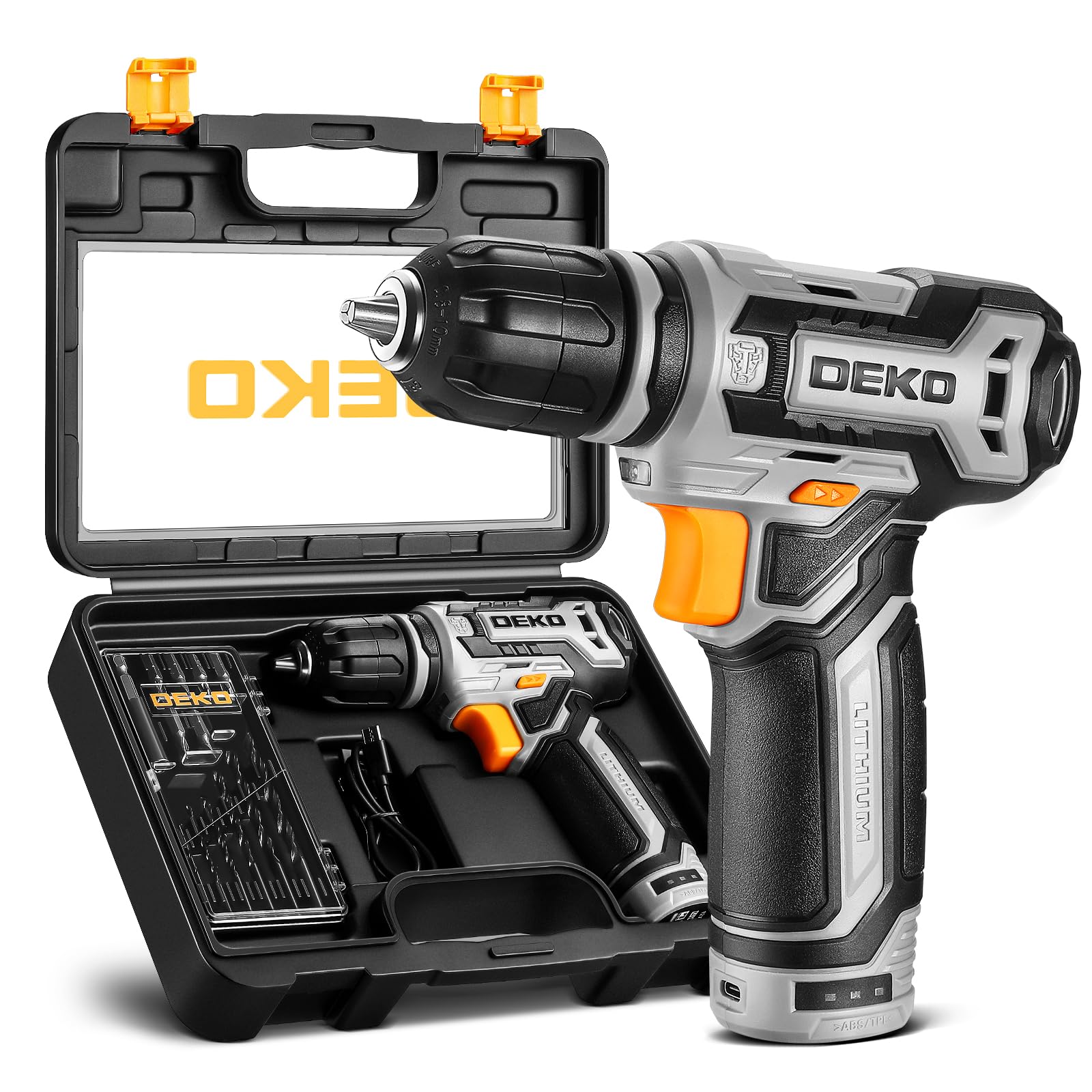 Cordless Drill: DEKO PRO 12V Power Battery Drill Set with Small Electric Drills and 3/8-inch Keyless Chuck with Portable Tool Set Gift Box