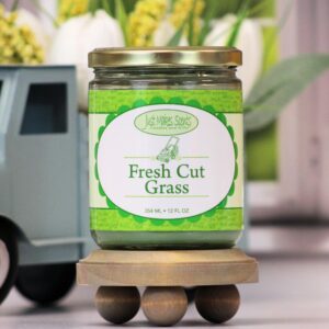 Fresh Cut Grass Scented Blended Soy Candle by Just Makes Scents (12 oz)