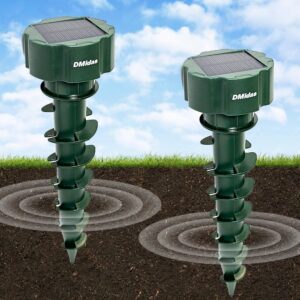 Mole Repellent for Lawns - Gopher Repellent Ultrasonic - Mole and Vole Repellent - Solar Mole Repellent Ultrasonic - Mole Repellent Solar Powered - Best Thing to Get Rid of Snakes (2 Units)