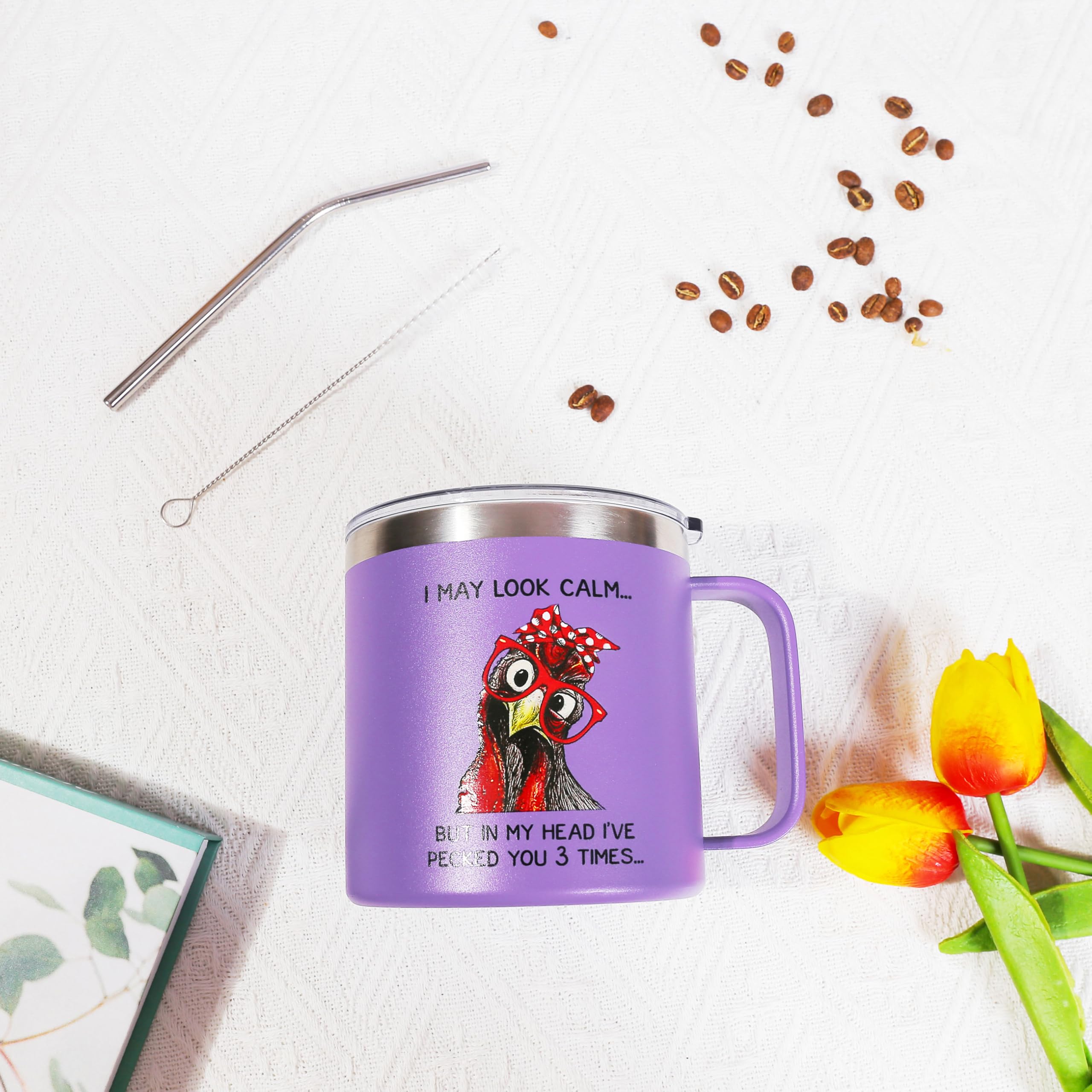 Funny Gifts For Men Women - Birthday,14 Oz Stainless Steel Coffee Mug,For Friends,Dad, Mom, Co-Worker, Teacher Gift -Fun Gift For Father's Day, Mother's Day, Valentine's Day and Christmas (Purple)