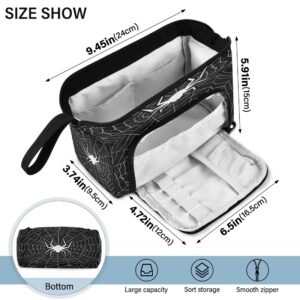 Fisyme Spider Web Halloween Pencil Case Large Capacity Pencil Pouch Pen Bags Box Big Makeup Pencil Case Organizer