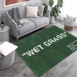 ZTFGZSXG Keep Off Wet Grass Area Rugs Green 3D Printed Modern Large Carpet Non-Slip Floor Mat Rugs for Bedroom Livingroom Home Decor Mat 16"" x 24""