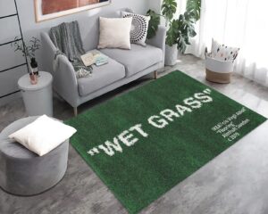 ztfgzsxg keep off wet grass area rugs green 3d printed modern large carpet non-slip floor mat rugs for bedroom livingroom home decor mat 4' x 5.3'