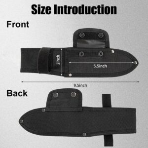 Universal Knife Sheath,Oxford Chef Knife Sheaths for Fixed Blade Knives, Knife Scabbard Cover, Shop Knife Sheath Knives Sleeves Case Edge Guards Blade Protectors for Outdoor(Black, 5.5 * 2 Inch)