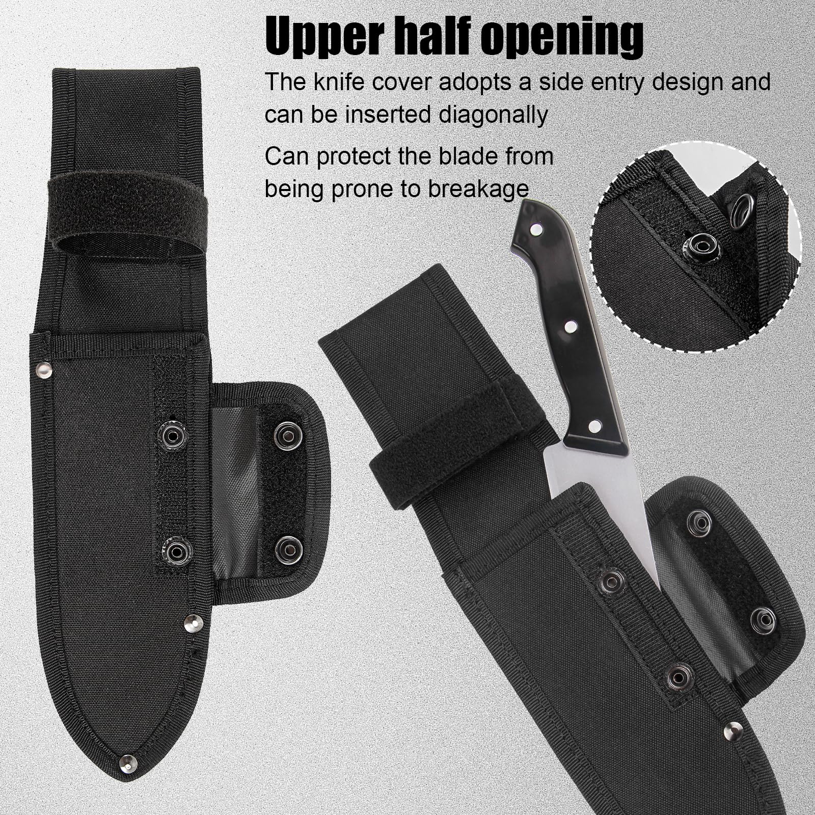 Universal Knife Sheath,Oxford Chef Knife Sheaths for Fixed Blade Knives, Knife Scabbard Cover, Shop Knife Sheath Knives Sleeves Case Edge Guards Blade Protectors for Outdoor(Black, 5.5 * 2 Inch)