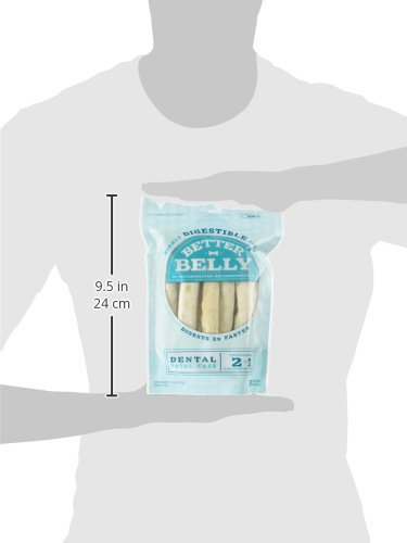 Better Belly Highly Digestible Rawhide Dental Chews, Treat Your Dog to a Chew with NO Artificial Colors or Flavors (Pack of 2)