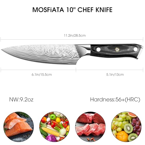 MOSFiATA Chef Knife, 6 Inch Sharp Kitchen Knife High Carbon German EN1.4116 Stainless Steel Cooking Knife, Chopping Knife Kitchen Knives with Ergonomic Handle, Gift Box