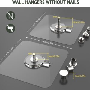 24pcs Adhesive Wall Mount Screw Hooks - Wall Hangers Without Nails, No-Trace Sticker Wall Hooks for Hanging, Waterproof Wall Hooks Adhesive Hooks for Bathroom Kitchen Home