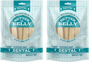 better belly highly digestible rawhide dental chews, treat your dog to a chew with no artificial colors or flavors (pack of 2)