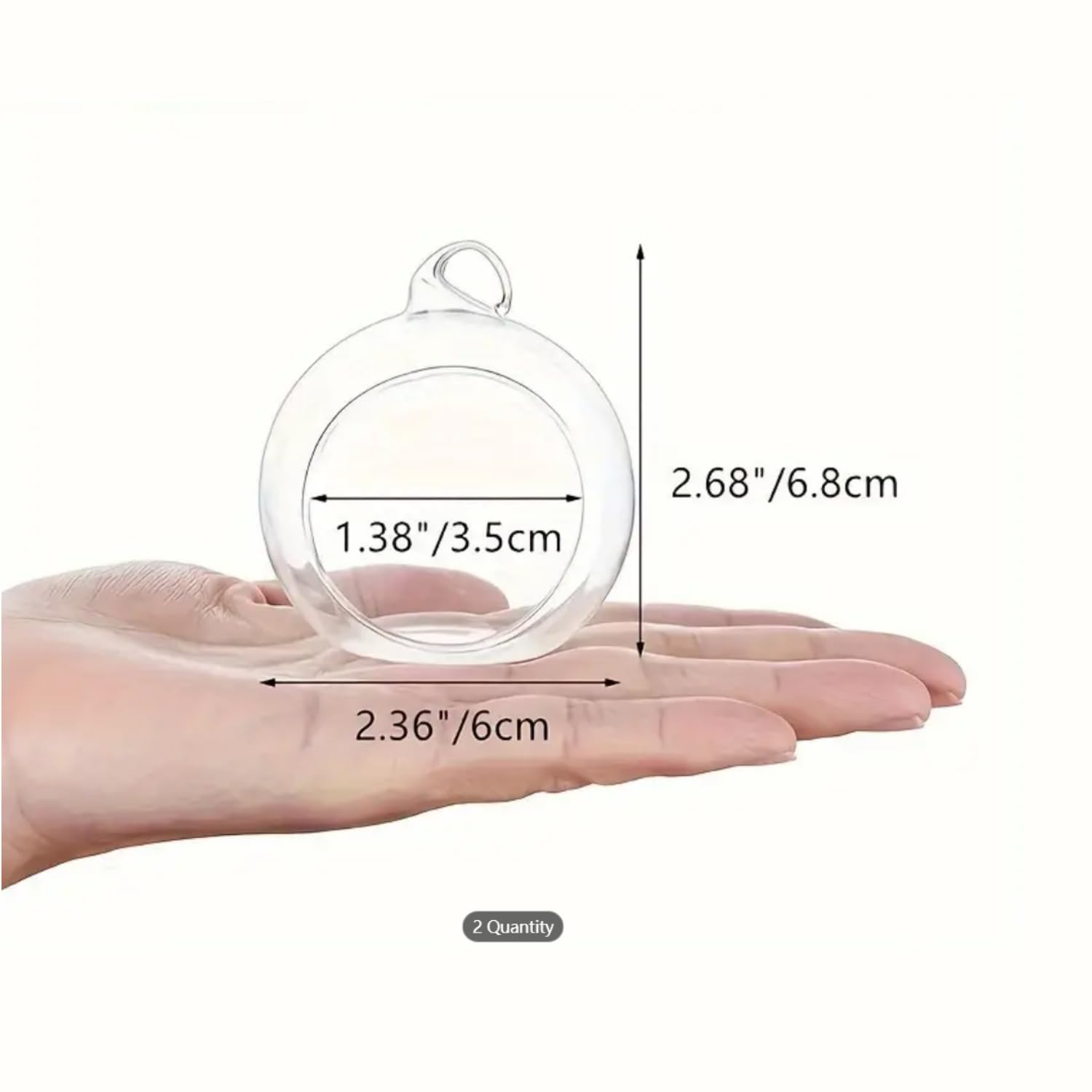 2.36"/ 6cm Hanging Tealight Candle Holder Glass Globes Air Plant Orb Glass Candlestick Lights Terrariums Candles Terrarium Vase Containers Home Decor Indoor Outdoor Garden DIY Gifts (30)