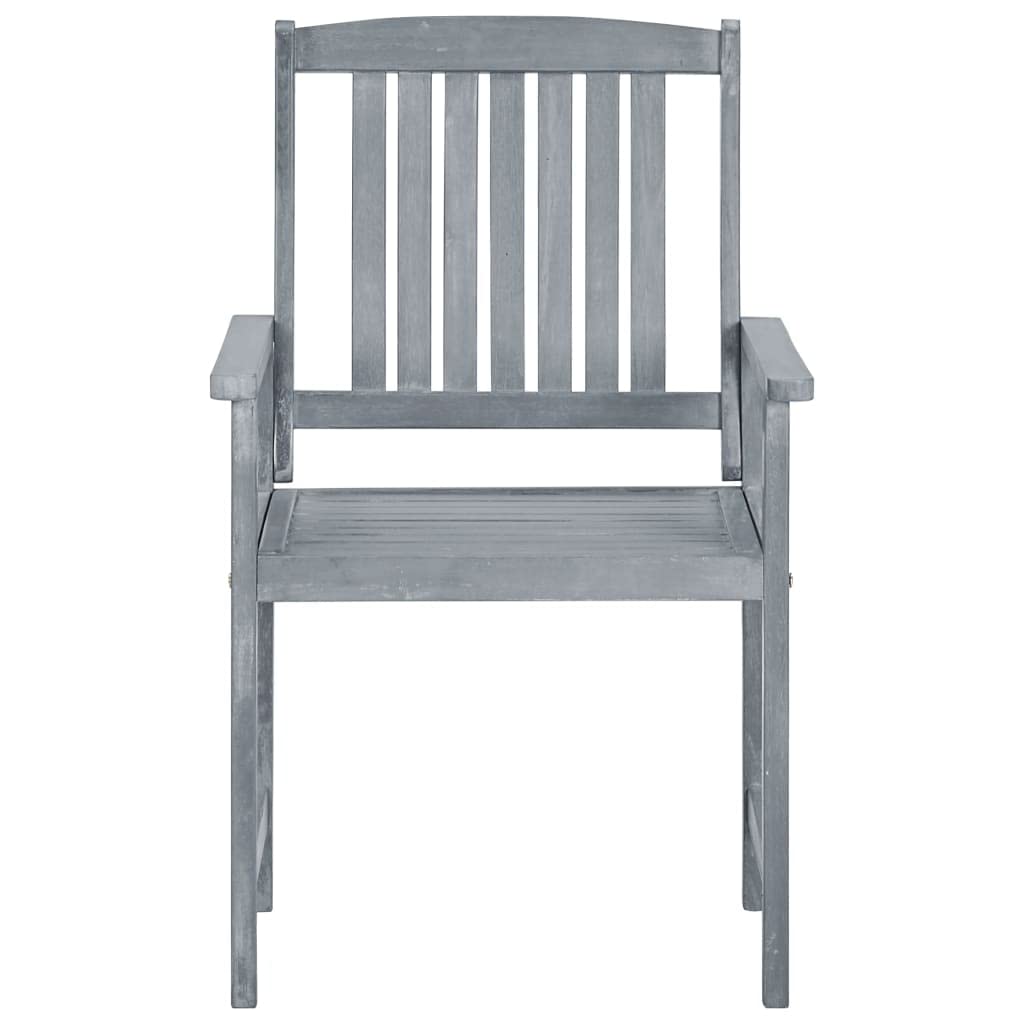 KCCKOM Patio Chairs with Cushions 2 pcs Gray Solid Acacia Wood,Rustic Acacia Wood Patio Chairs with Anthracite Cushions for Outdoor Comfort Patio Furniture & Accessories