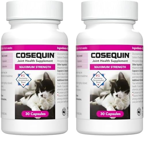 Nutramax Cosequin Joint Health Supplement for Cats - with Glucosamine and Chondroitin, 30 Capsules (Pack of 2)