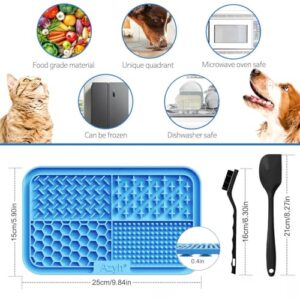 Azyh Licking Mat for Dogs & Cats 2 Pack, Slow Feeder Lick Pat for Large Dogs and Puppies, Anxiety Relief Dog Toys Feeding Mat for Butter Yogurt Peanut, Pets Bathing Grooming Training Mat (9.9'' × 6'')