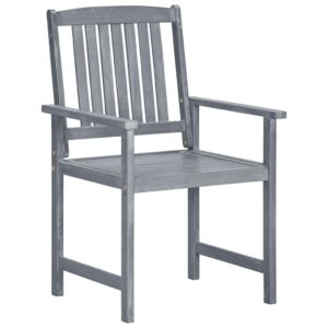 KCCKOM Patio Chairs with Cushions 2 pcs Gray Solid Acacia Wood,Rustic Acacia Wood Patio Chairs with Anthracite Cushions for Outdoor Comfort Patio Furniture & Accessories