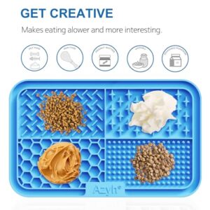 Azyh Licking Mat for Dogs & Cats 2 Pack, Slow Feeder Lick Pat for Large Dogs and Puppies, Anxiety Relief Dog Toys Feeding Mat for Butter Yogurt Peanut, Pets Bathing Grooming Training Mat (9.9'' × 6'')