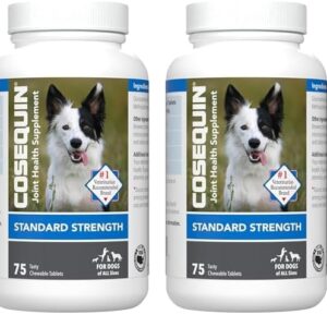 Nutramax Cosequin Standard Strength Joint Health Supplement for Dogs, with Glucosamine and MSM, 75 Chewable Tablets (Pack of 2)