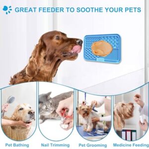 Azyh Licking Mat for Dogs & Cats 2 Pack, Slow Feeder Lick Pat for Large Dogs and Puppies, Anxiety Relief Dog Toys Feeding Mat for Butter Yogurt Peanut, Pets Bathing Grooming Training Mat (9.9'' × 6'')