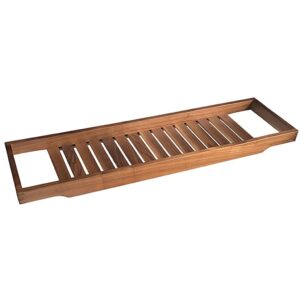 owbnaa luxury wooden bath tray caddy - black walnut/beechwood adjustable bathtub holder - versatile spa shelf and bathroom decor (black walnut,86 * 22cm), xx04bt