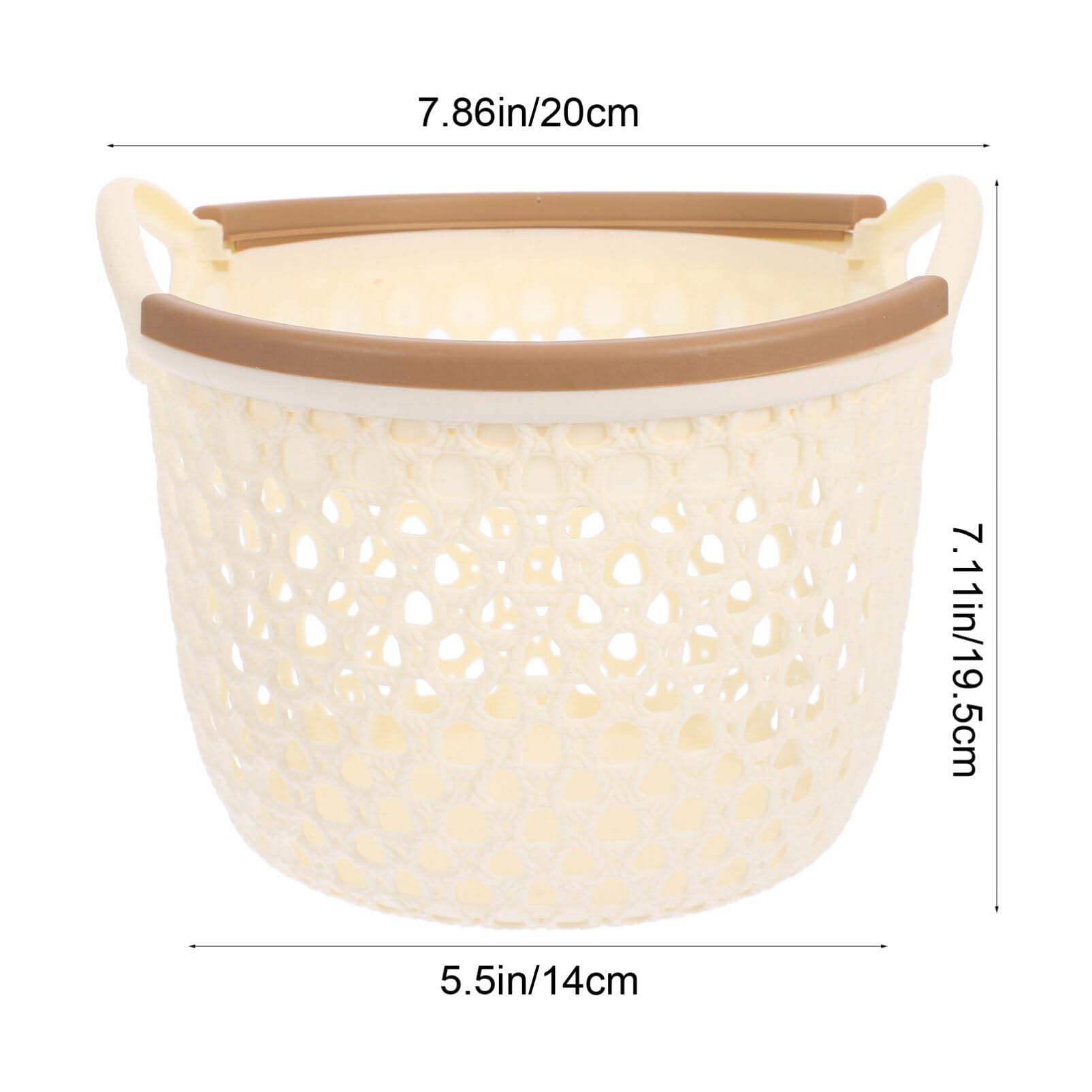 Luxshiny Small Plastic Laundry Hamper Portable Dirty Clothes Basket with Carry Handles for Clothes Bedroom Storage Organization Beige