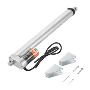 vevor linear actuator 12v, 12 inch 0.55"/s high speed linear actuator, 220lbs/1000n linear motion actuator with mounting bracket & ip54 protection