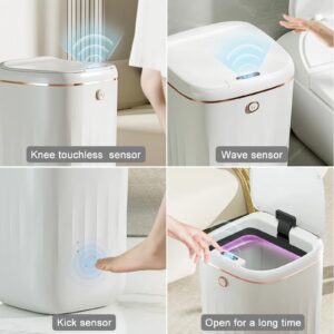 homary Automatic Trash Can 5 Gallon Touchless Motion Sensor Trash Can White Smart Garbage Can for Bathroom Kitchen Office