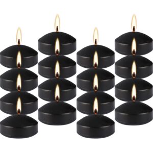 Black 3-Inch Floating Candles - Set of 12 Long-Lasting, Waterproof, Wind-Resistant, Perfect for Halloween Decorations, Outdoor Pools & Parties, Holiday Decorations