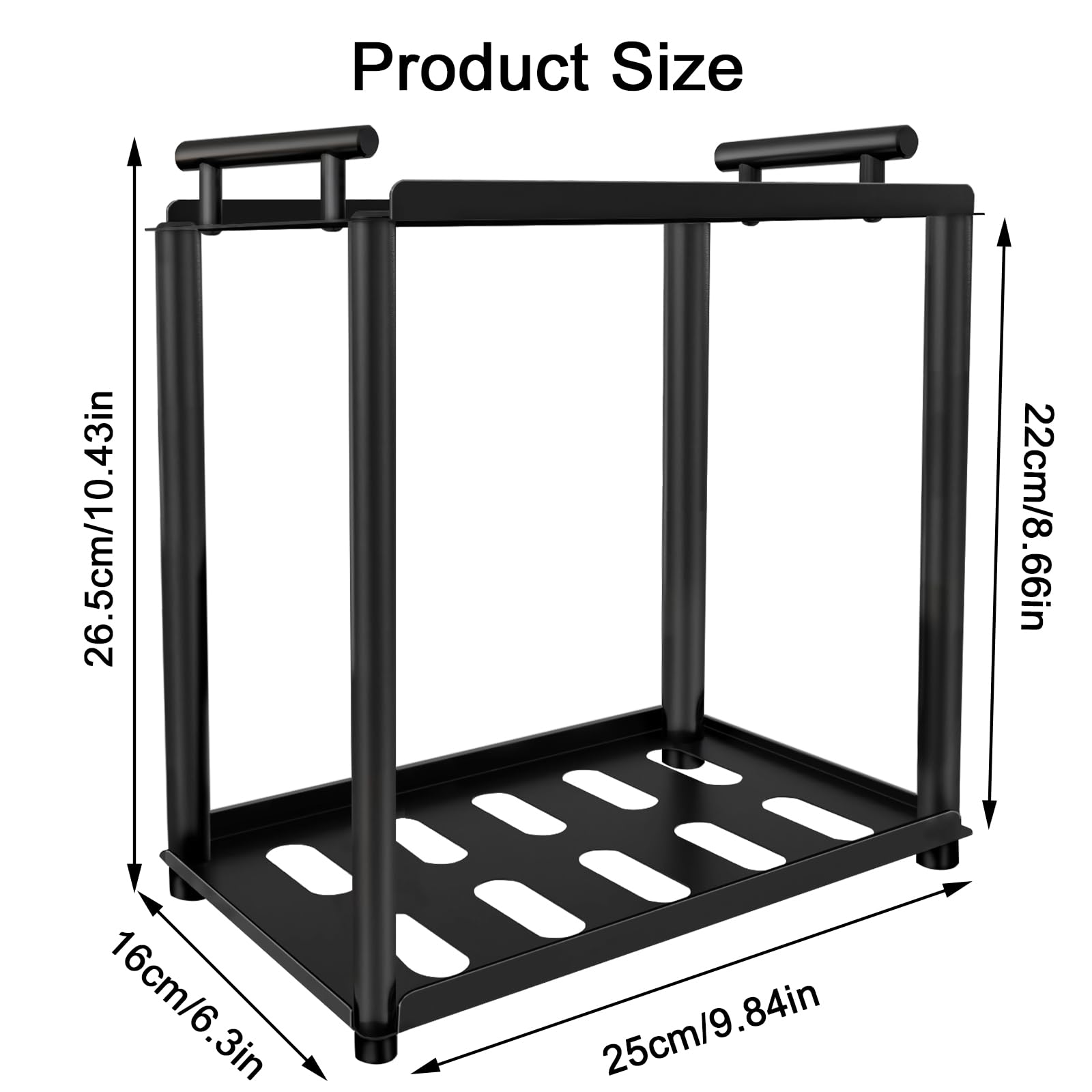 XEENEW Bathroom Counter Organizer, 2 Tier Bathroom Countertop Organizer, Vanity Organizer for Bathroom Storage, Bathroom Counter Shelf Organizers, Kitchen Spice Rack Organizer, Black