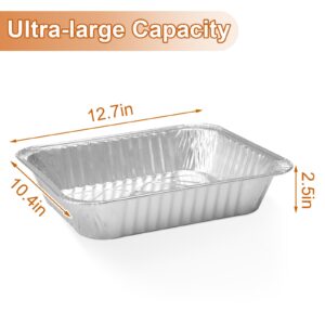 Hamjudewy Aluminum Foil Pans,25 Pack of 9x13 Heavy Duty Disposable Aluminum Pans Trays,for Cooking,Baking, Grilling,Food Prepping