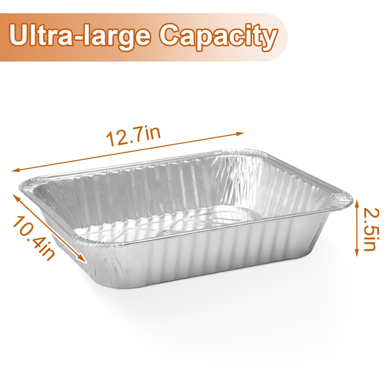 Hamjudewy Aluminum Foil Pans,25 Pack of 9x13 Heavy Duty Disposable Aluminum Pans Trays,for Cooking,Baking, Grilling,Food Prepping