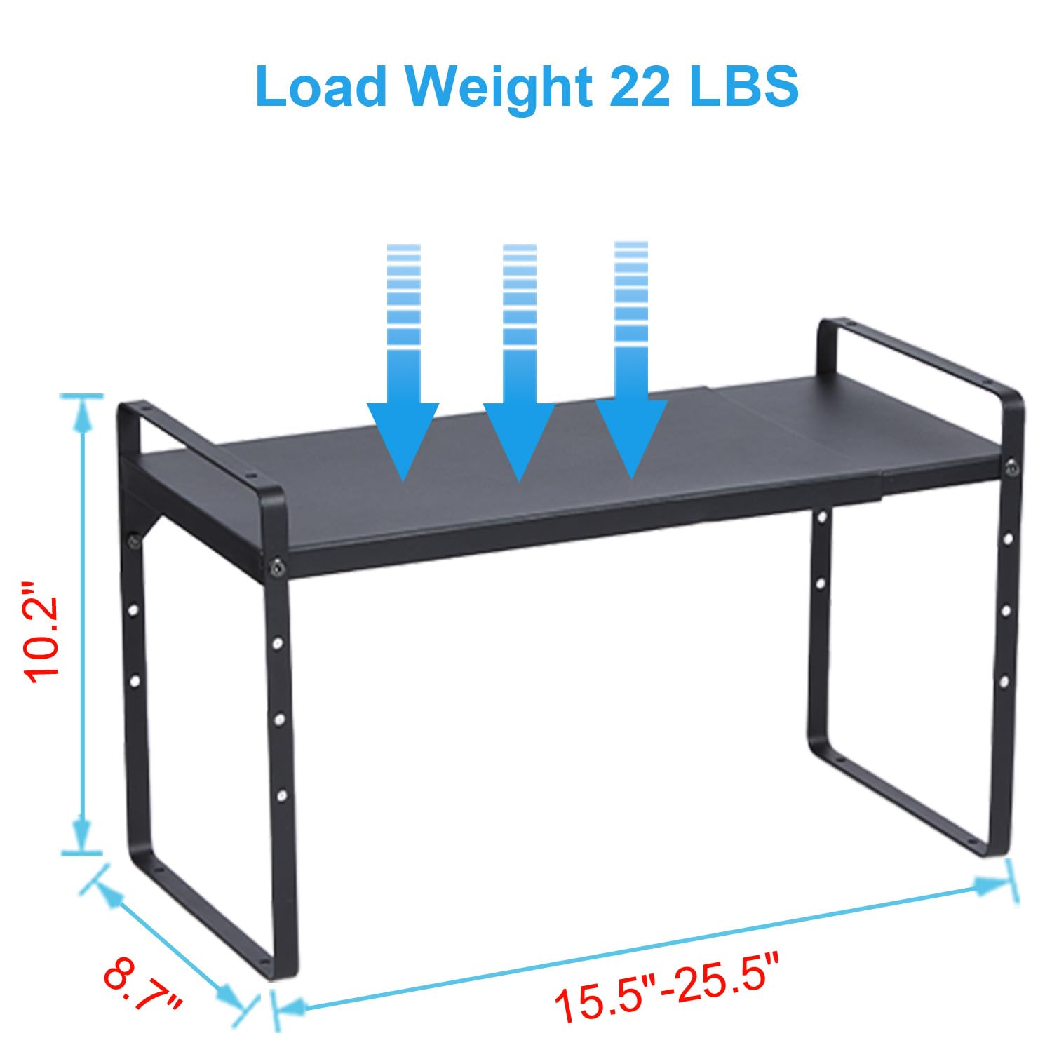 2 Pack Expandable Kitchen Cabinet Organizer Shelf, Stackable Kitchen Counter Storage Shelves Organizers, Adjustable Small Storage Shelf Rack Stand Riser For Mug Coffee Cup Dish Plate, Length: 25.5”