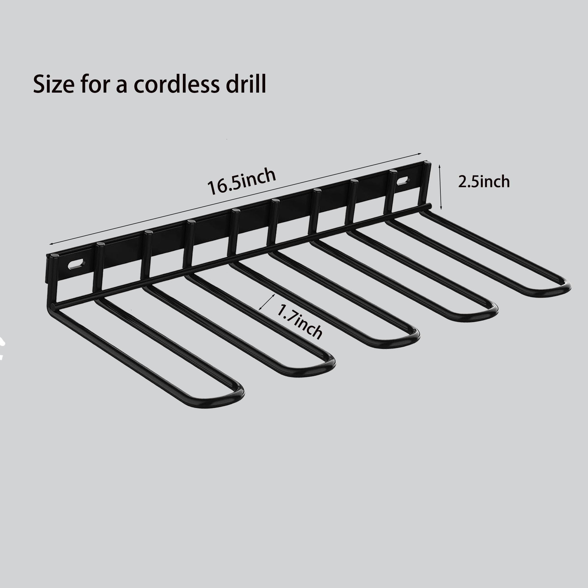 Reetsing 2 Pack Drill Holder,Power Tool Organizer,Wall Mount,4 Cordless Metal Shelf Holder,Practical Storage Rack for Dewalt Cordless Tools