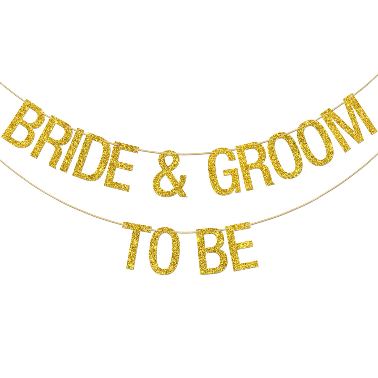 Ambishi Bride and Groom To Be Bachelorette Party Banner Bride and Groom for Wedding Bridal Shower Party Decorations (Gold Glitter)