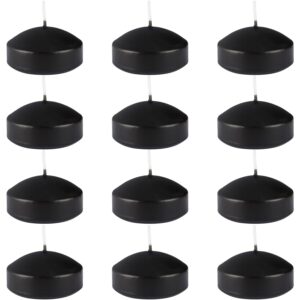 black 3-inch floating candles - set of 12 long-lasting, waterproof, wind-resistant, perfect for halloween decorations, outdoor pools & parties, holiday decorations