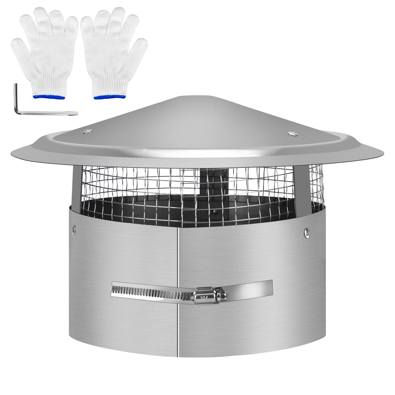 Chimney Cap 8 Inch Chimney Cap Round Stainless Steel Chimney Cover Chimney Rain Caps with Screen Chimney Caps for Outside One Top Chimney Cap 8 Inch