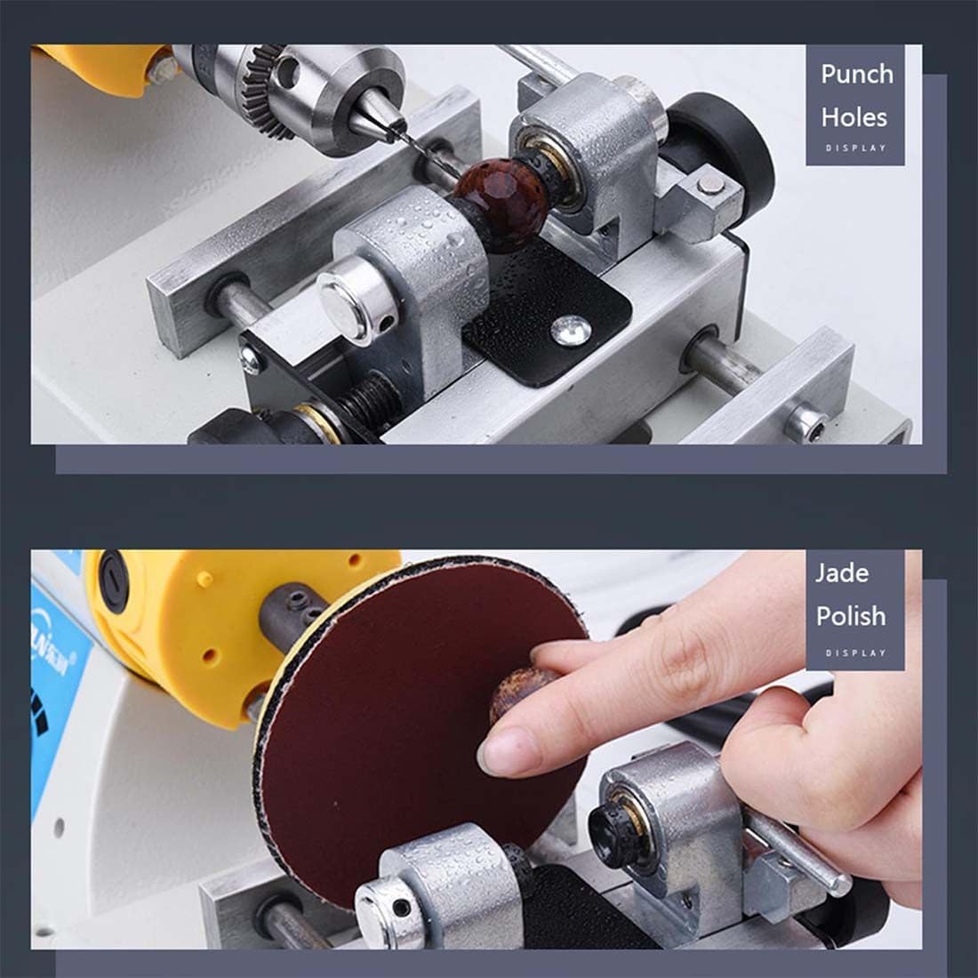 Jewelry Lapidary Saw for Cutting Rocks, Mini Table Saws Grinder Polishing Machine 0-10000r/Min with Flexible Shaft, Benchtop Jewelry Tools Gemstone Saw Cutting Jade