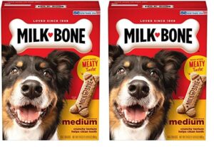 milk-bone original dog treats for medium dogs, 24 ounce, crunchy biscuit helps clean teeth (pack of 2)