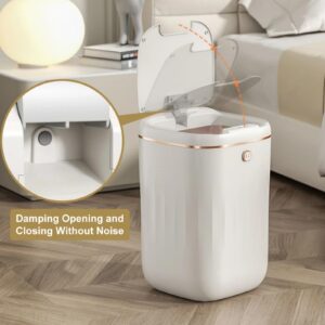 homary Automatic Trash Can 5 Gallon Touchless Motion Sensor Trash Can White Smart Garbage Can for Bathroom Kitchen Office