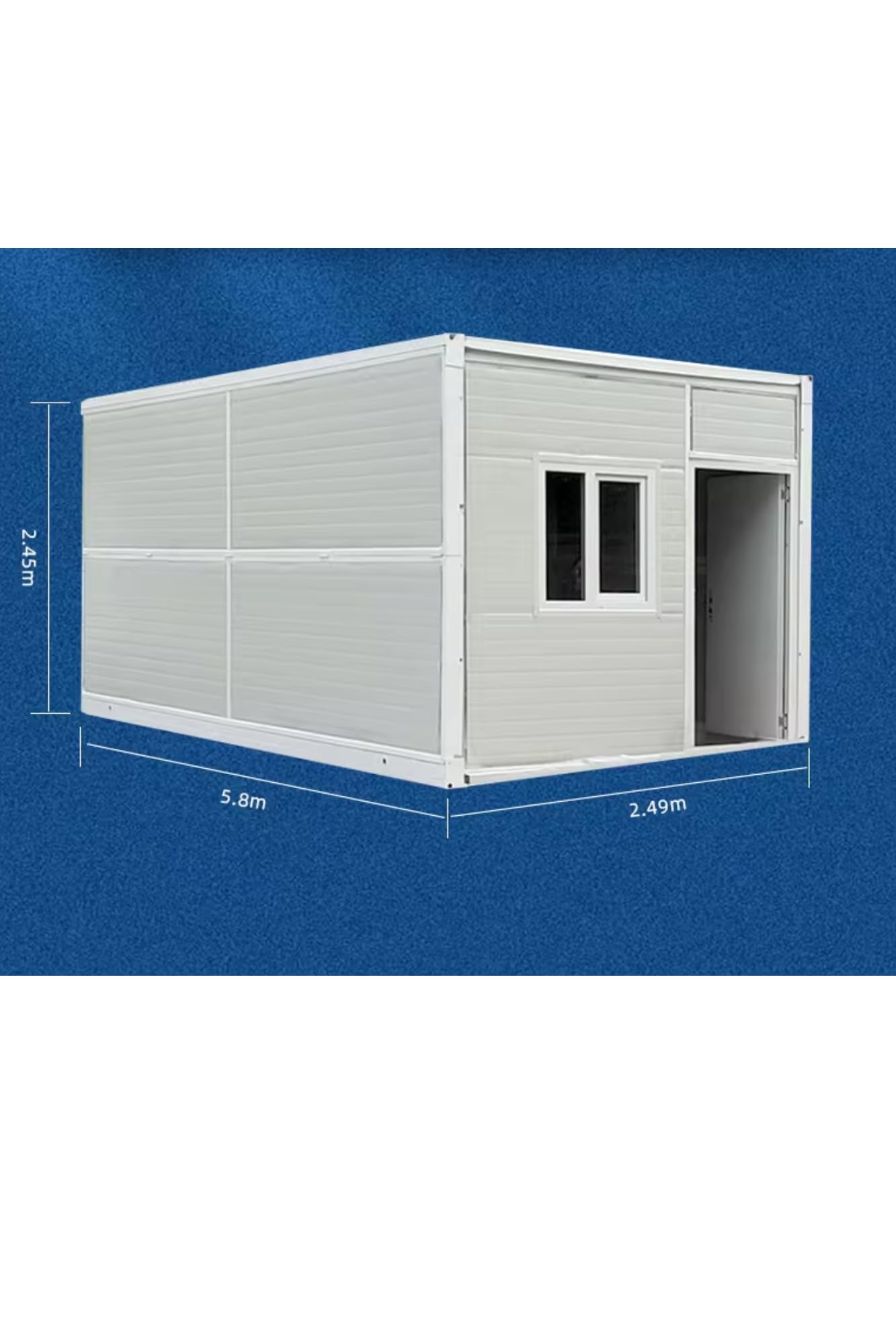 Generic 20ft Fold Out Foldable Container House Foldable Cabin Insulated Container | Versatile Storage, Shed, Office, Warehouse Solution, White, Modern2024