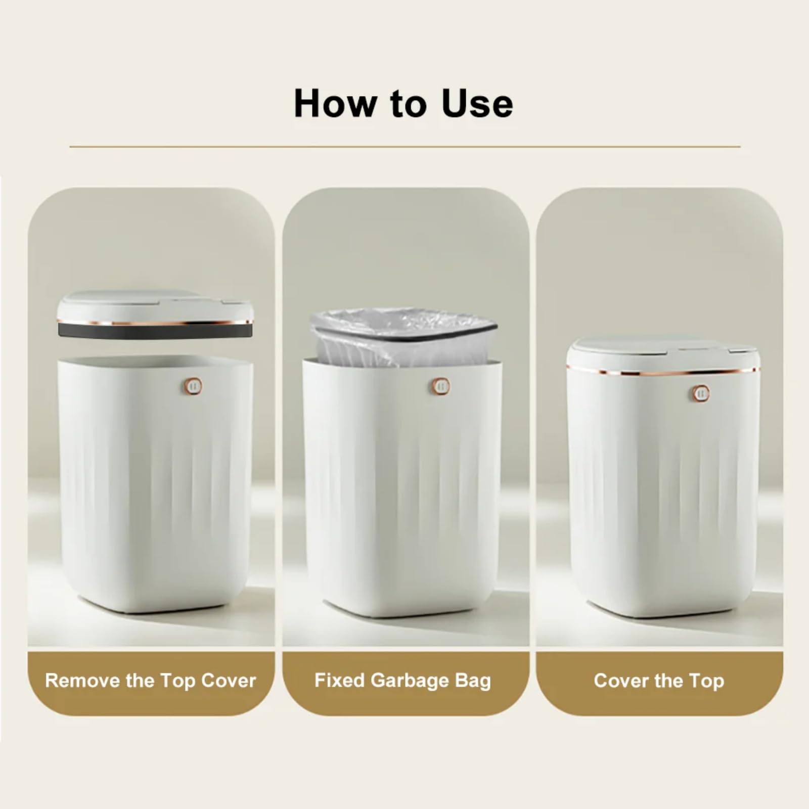 homary Automatic Trash Can 5 Gallon Touchless Motion Sensor Trash Can White Smart Garbage Can for Bathroom Kitchen Office