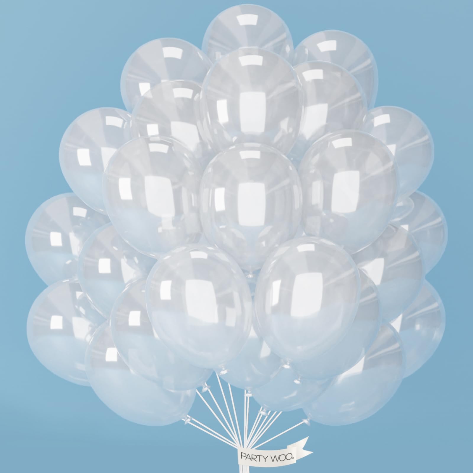 PartyWoo Clear Balloons 51 pcs 12 Inch Transparent Balloons Bubble Balloons Clear Balloons Bubbles for Party Decoration Graduation Bridal Birthday Baby Shower Wedding Party Decorations Clear-Y2