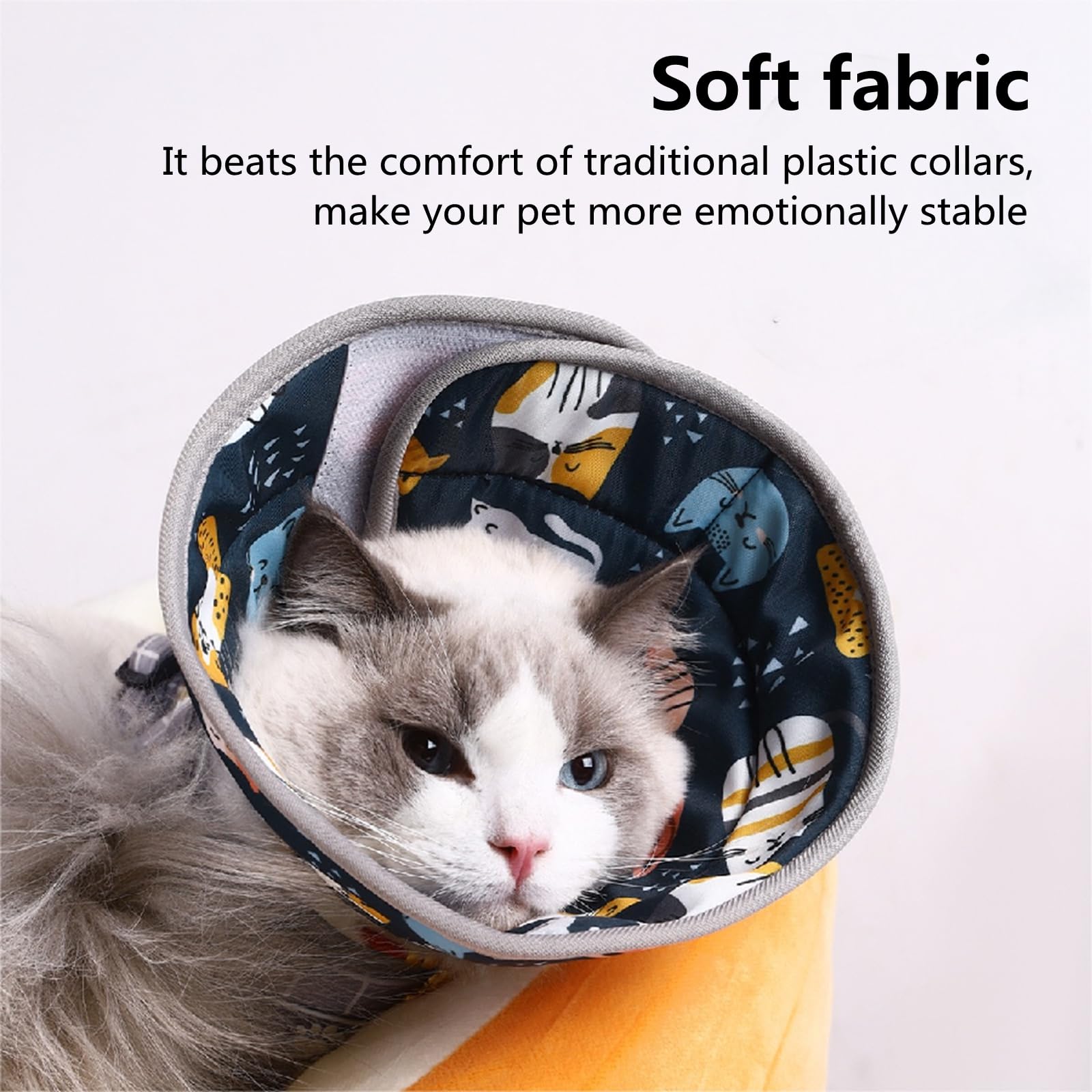 EWES Cat Cone Collar Soft M Size Alternative Neck Cones to Stop Licking for Cats Kitten Comfy Elizabethan Collars After Surgery Neuter Cat Donut Collar for Pet e Collar Recovery Shame