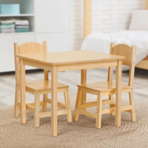 oook solid wood toddler table and chair set, ergonomically designed kids table and chairs for arts, crafts, reading, preschool, kindergarten, playroom, great growth present for children