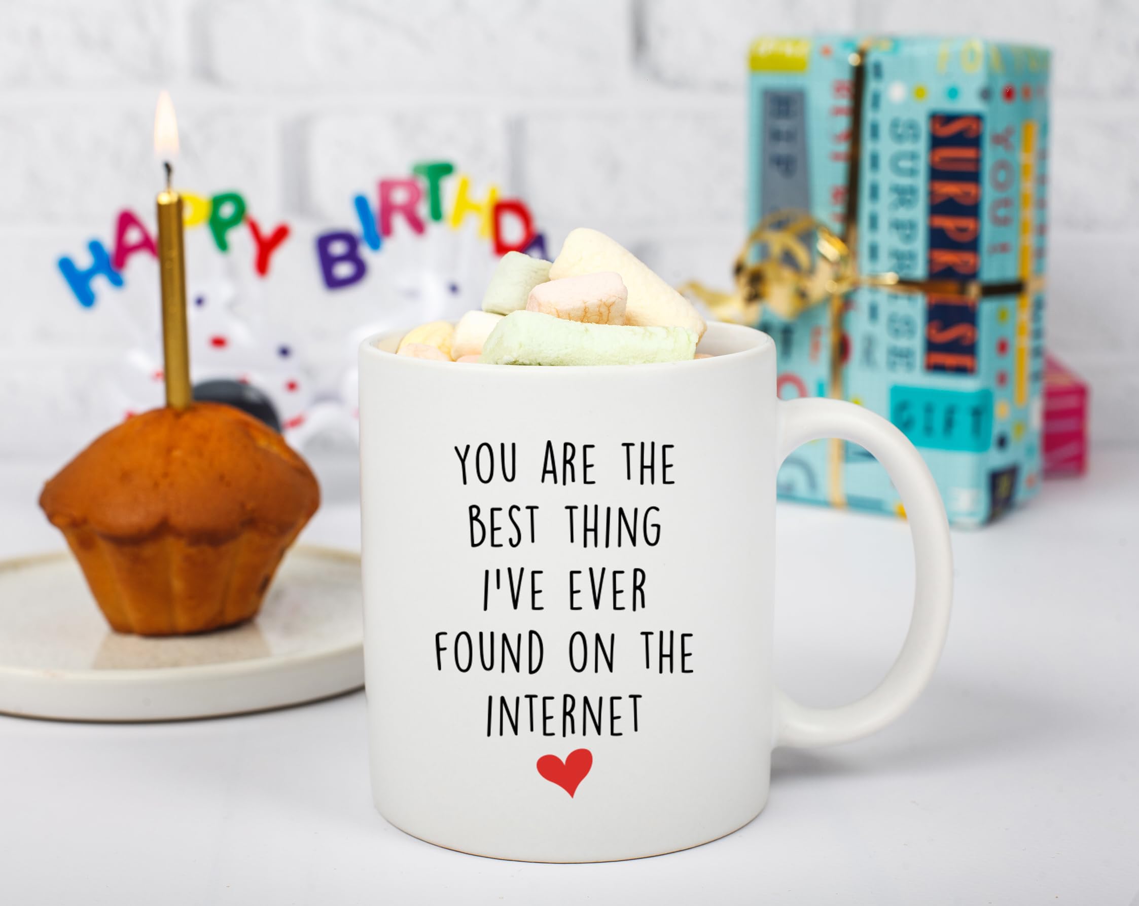 You're The Best Thing I've Ever Found On The Internet - Funny Anniversary Birthday Gifts for Husband Boyfriend - Romantic Long Distance Relationship Gifts For Him Her- 11 oz Coffee Mug Tea Cup White