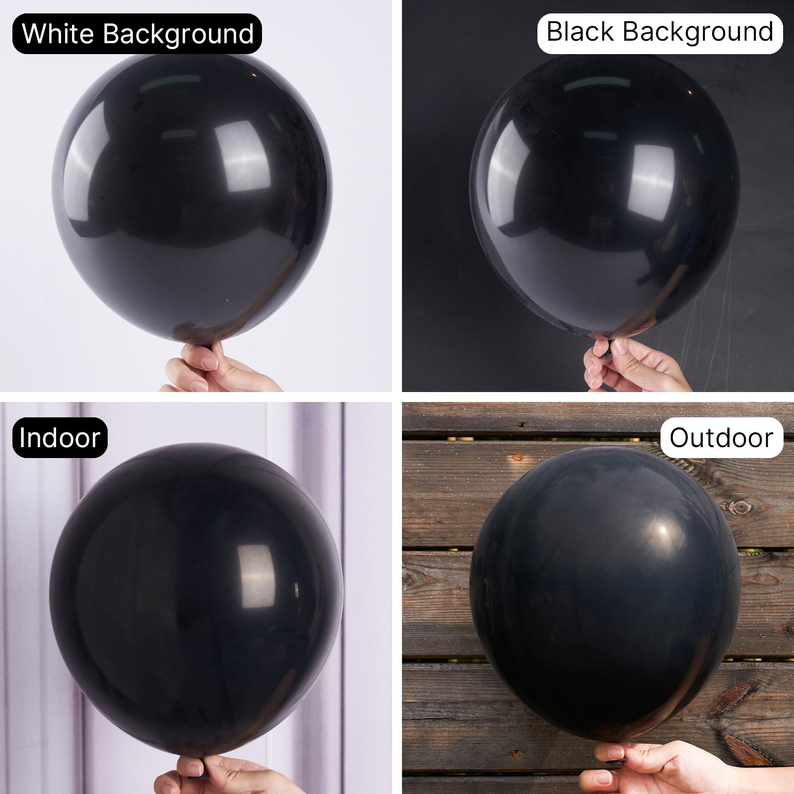 PartyWoo Black Balloons 123 pcs Black Matte Balloons Different Sizes Pack of 18 12 10 5 Inch Black Balloon Arch Kit Black Balloon Garland for Birthday Graduation Halloween Party Decorations Black-Y18