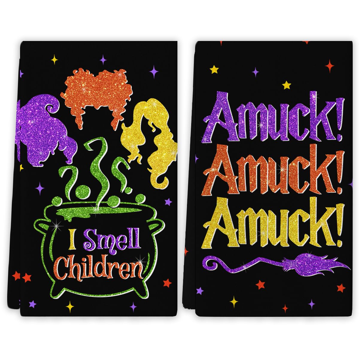 Yarcooly Halloween Kitchen Towels Hocus Pocus Dish Towels Sanderson Sisters Decor Day of The Dead Halloween Decorations for Home Party