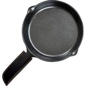 HA MAART Leather Cast Iron Skillet Pan Handle Cover for Frying Pan, Heat Protection, Kitchen Essentials(6'') (Black), SPH-2024