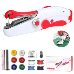 handheld sewing machine, quick sew mini portable electric sewing machine, easy to use for adults sewing clothes, diy, family travel